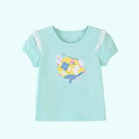 铅笔俱乐部 夏季新款女童圆领短袖T恤儿童T恤萌趣图案