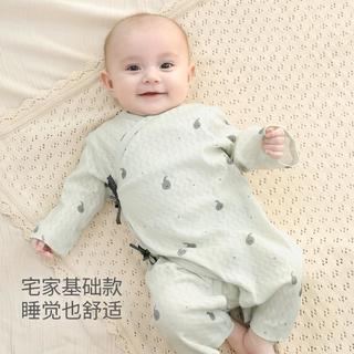 巴厘小猪 新生婴儿儿衣服纯棉a类和尚服夏季长袖薄款空调服睡衣宝宝连体衣