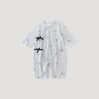 巴厘小猪 新生婴儿儿衣服纯棉a类和尚服夏季长袖薄款空调服睡衣宝宝连体衣