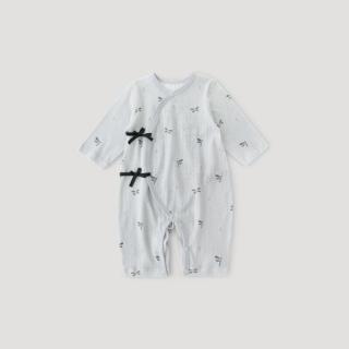 巴厘小猪 新生婴儿儿衣服纯棉a类和尚服夏季长袖薄款空调服睡衣宝宝连体衣