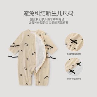 巴厘小猪 新生婴儿儿衣服纯棉a类和尚服夏季长袖薄款空调服睡衣宝宝连体衣