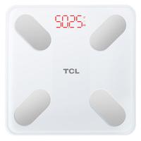 TCL体重秤智能体脂秤家用高精准度电子秤人体称重计小型家庭减肥秤充电款  白色/充电款+81项数据+精准测脂+APP智联