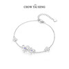 CHOW TAI SENG 周大生 ins风轻奢精致微风紫藤S925纯银手链 生日礼物送女生