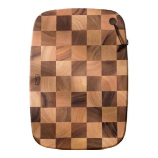 LC LIVING 胖东来同款泰国相思木棋盘格椭圆形小号款