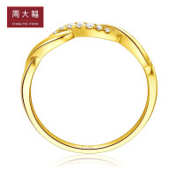 CHOW TAI FOOK 周大福 RINGISM爱无限系列 女士交织18K黄金钻石戒指 0.03克拉 9号 1.27g