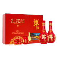 郎酒 红花郎10礼盒 酱香型白酒 53度 500mL 2瓶 红十礼盒装
