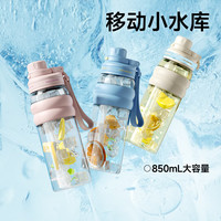 特美刻 夏季Tritan大容量吸管杯 820ml（黑粉可选）