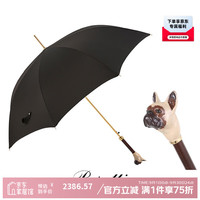 葩莎帝 意大利高端手工定制棕色珐琅彩绘棕色法斗金属手柄直柄晴雨伞