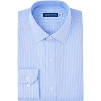 十如仕衬衫男衬衣提花免烫抗皱商务正装纯棉条纹 301-23 小蓝纹-修身版 均码 41/87