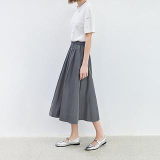 LILY 格雷系宽松休闲百搭通勤A字半身裙过膝伞裙
