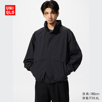 优衣库男装/男女同款防风立领茄克外套夹克户外休闲连帽外套475038 475038/09黑色 S /165/84A