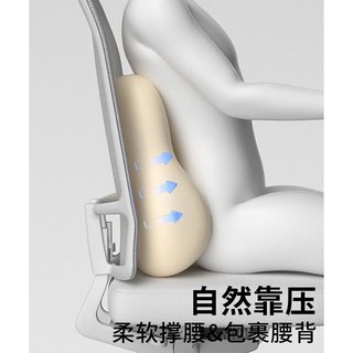 浪莎（langsha）腰靠腰枕办公室护腰久坐靠背椅子座椅工位腰托靠腰垫腰垫靠垫 升级面料【双灰】腰靠1个
