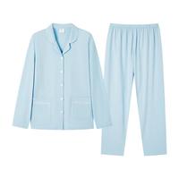 都市丽人 COSMO LADY内衣薄款秋款长袖棉质女士家居服套装2H3102/4H3102 冰沙蓝 XL