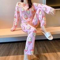 睡衣少女可爱卡通休闲宽松套装家居服春秋季长袖长裤