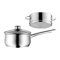 WMF 福腾宝 不锈钢小奶锅辅食锅汤锅婴儿宝煮牛奶热奶锅泡面蒸锅燃气电磁炉 DiademPlus奶锅+16cm