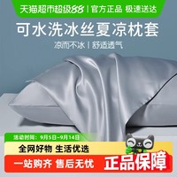 拉夏贝尔 轻奢 JF52786 冰丝枕套 48x74cm一对装 洛可可-白+浅灰