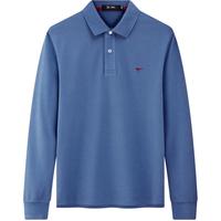  SEPTWOLVES/七匹狼 翻领挺括 男士长袖T恤  190/104A/XXXXL 103(灰蓝)