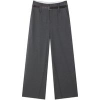 太平鸟2025秋季附腰带阔腿休闲西装裤A1GBF3531 兔毛灰 XS 150