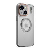 暴走 柔砂肤感透色 iPhone15plus保护套 磁吸旋转支架 柔雾灰 PC