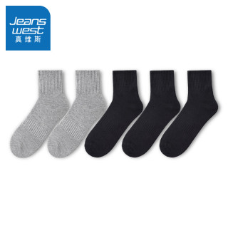 JEANSWEST 真维斯 休闲中筒吸汗防臭运动袜 5双装