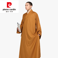 皮尔卡丹（pierre cardin）春秋僧服短褂罗汉褂套装僧衣僧装长褂男女僧人服装 正灰色短褂 均码 155/157 身高