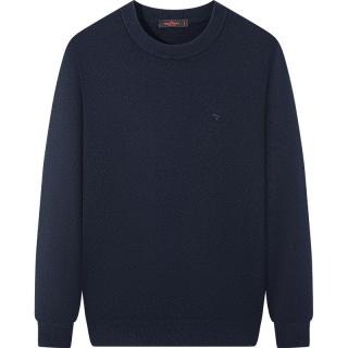 柒牌【含羊毛/可机洗/抗静电】男装毛衫秋冬圆领针织衫 藏青 4XL 195/108A