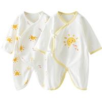 童泰 0-6个月宝宝连体衣四季纯棉婴儿衣服家居内衣蝴蝶哈衣2件装