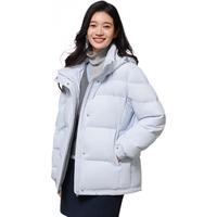 鸭鸭（YAYA）蓄热短款羽绒服女2025年冬季时尚休闲宽松加厚保暖小个子外套 冰川蓝 L (125-140斤)