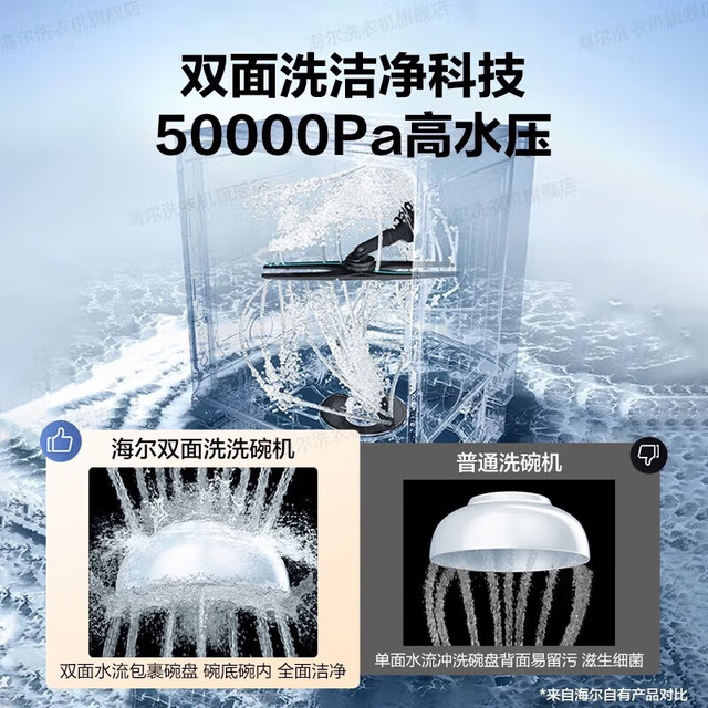 海尔 Haier 双面洗洗碗机嵌入式升级18套+3大容量家用独立式L7洗碗机