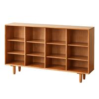 香木语实木书架矮柜落地置物架客厅隔断架家用孩童客厅简约收纳架 1.2米樱桃木色无门款