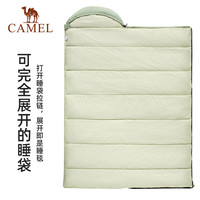 CAMEL骆驼户外露营睡袋大人便携式成人隔脏保暖加厚防寒【熊猫联名款】 银化绿色1.6KG右边
