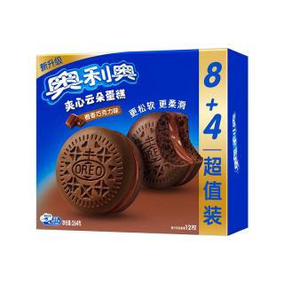 奥利奥 夹心云朵蛋糕 橙香巧克力味12枚264g 糕点休闲零食 早餐下午茶