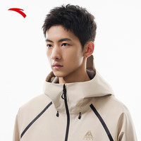 安踏水壳冲锋衣丨大地之壳3.0防风防暴雨户外潮流冲锋衣男登山服外套 浅烟灰-1 M(男170)