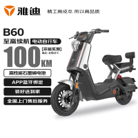 雅迪 电动车 冠能B60 新国标成人长续航通勤代步踏板电瓶车 曜石灰 曜石灰