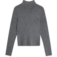 茵曼(INMAN)高领100%羊毛衫2025秋季女装毛衣百搭显瘦打底针织衫 贵族灰 S