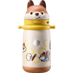 babycare 不锈钢吸管 儿童保温杯  小松鼠背带款450ml黄