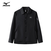 Mizuno 美津浓 软壳衣外套户外休闲夹克春秋防风防水翻领上衣 黑色