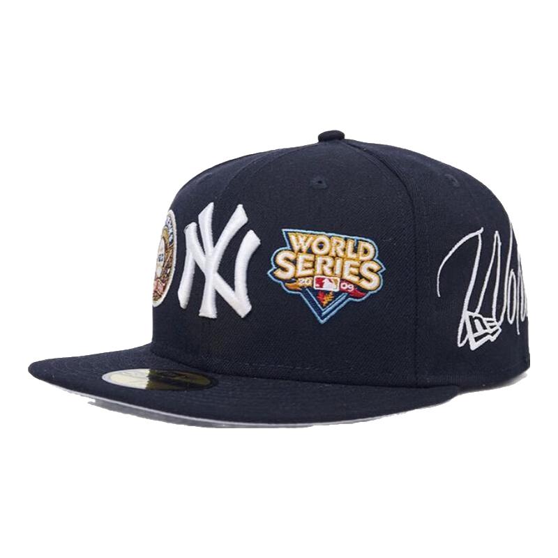 NEW ERA纽亦华MLB棒球帽世界大赛硬顶全封刺绣NY平檐帽5950 13529389-