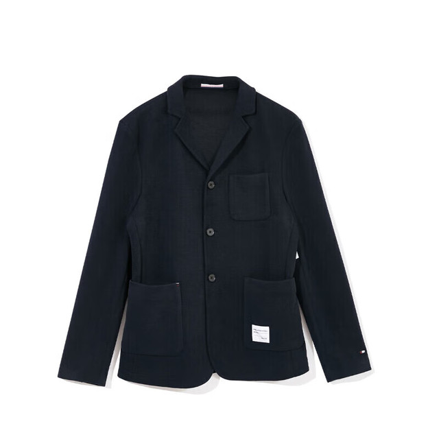 PLUS会员：JACK&JONES 杰克琼斯 纯色百搭休闲西装 222308007 海军蓝 M