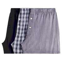 HM秋季男士内裤棉质松紧中腰条纹平角短裤3条装0662369