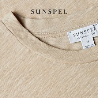 【亚麻系列】SUNSPEL男士早秋匹马棉亚麻混纺圆领T恤 经典黑