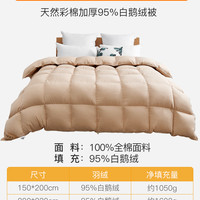 鸿润家纺 HONGRUN Honren 鸿润 WG1703 95%白鹅绒羽绒被 150x200cm 浅咖色