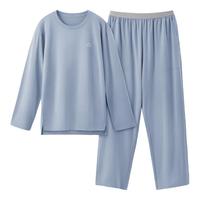 蕉内 棉棉305H睡衣男士纯棉家居服款长袖长裤圆领居家套装春秋季 雪蓝 L