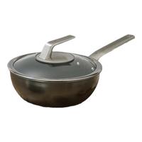 三头鹰纯钛不粘炒锅家用1-2人小炒菜锅24cm带盖燃气灶电磁炉通用MTiD24