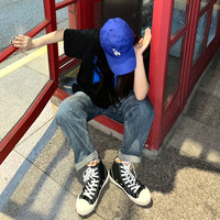 【经典系列】excelsior饼干鞋 休闲板鞋男厚底女鞋高帮帆布鞋 经典黑 260