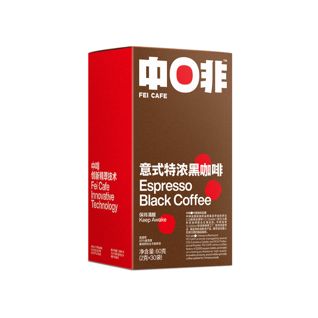 PLUS会员：中啡 CHNFEI CAFE 85度 意式特浓黑咖啡 30条/盒