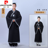 皮尔卡丹(pierre cardin)古装法师法衣道士道袍太极服两件套八卦道袍长袍全套男女长褂披挂 黑色单件内袍 M