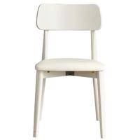 全友家居奶油风岩板餐桌家用实木腿吃饭桌椅子客厅一桌四椅政府补贴 白色|暖暖餐椅*2