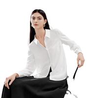 伊芙丽(eifini)蒋欣代言【十年销冠】不易皱简约职业必入衬衫女春秋通勤白色上衣 本白色 S 80-100斤