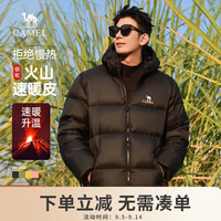 骆驼 火山羽绒服男女同款轻薄羽绒服男鸭绒面包服外套冬季 幻影黑 男款,7089H S